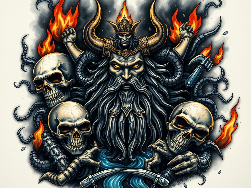 Dark Underworld Hades Tattoo Ideas