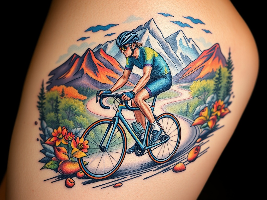 Dynamic Cycling Tattoo Ideas