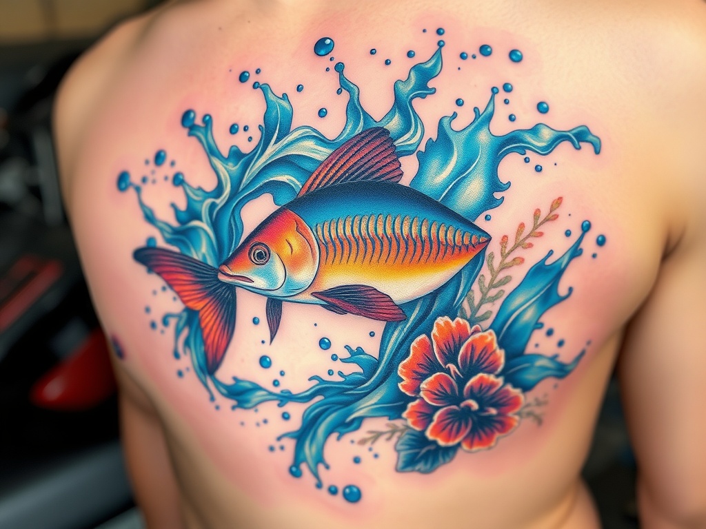 Mesmerizing Colorful Water Space Tattoo Ideas