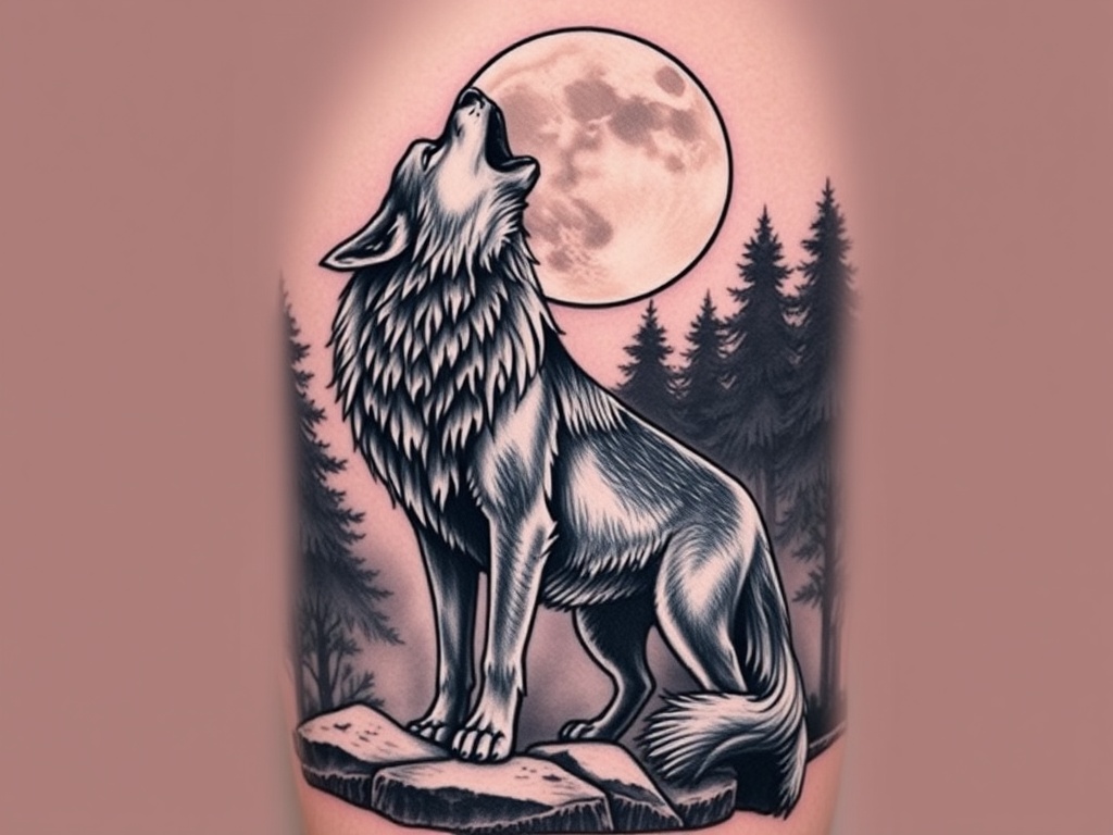 Mysterious Lone Wolf Tattoo Ideas