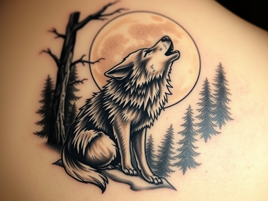 Mysterious Lone Wolf Tattoo Ideas