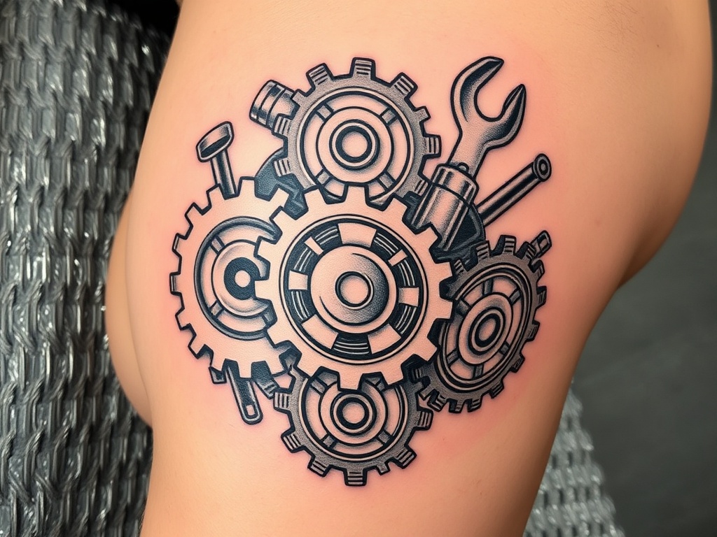 Unique Gear Tattoo Ideas for Mechanics